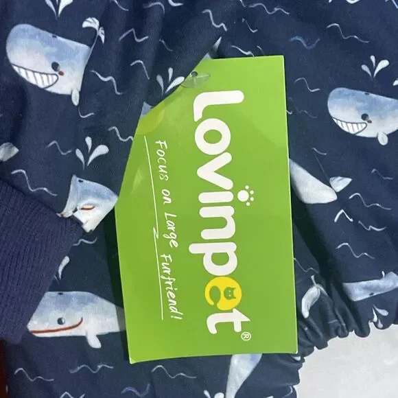 LovinPet Dog Shirt Sun Shield Shirt Ocean Whales Print Lightweight Pullover NWT - Picture 6 of 8